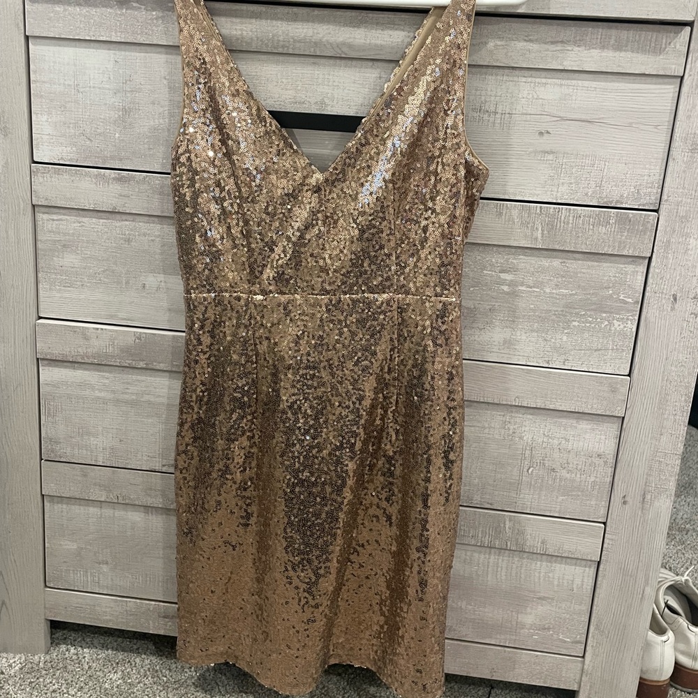 LULUS gold formal dress- homecoming dress- size M